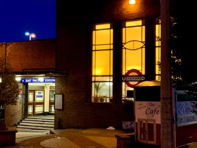 East Finchley old sign and entrance photo