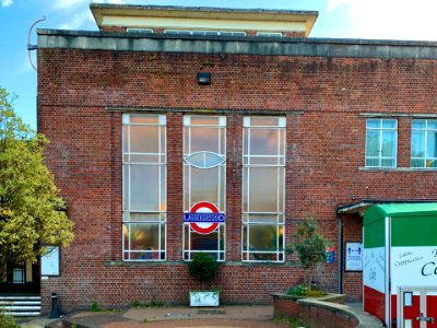 East Finchley North entrance 2020 roundel mosaic day