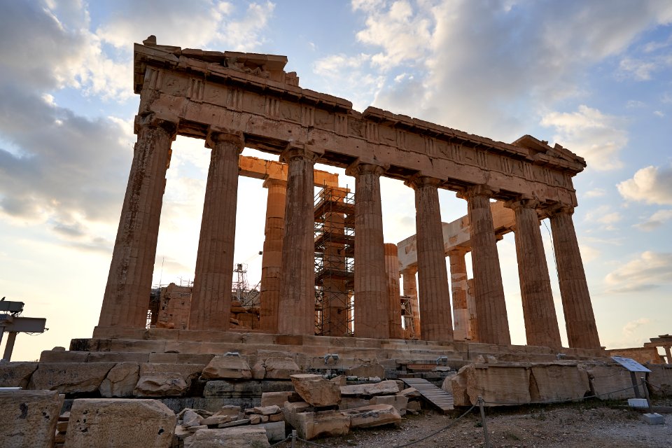 East Facade of the Parthenon on September 13, 2020