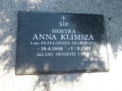 Dziegielow cemetery grave of deaconess Klimsza