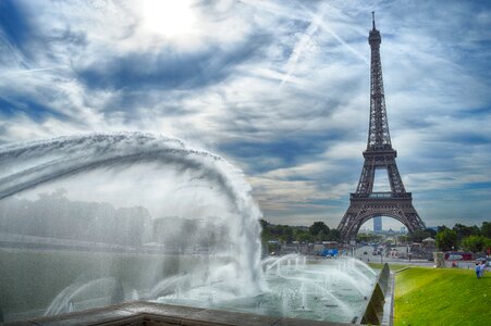 Eiffel paris fontana photo