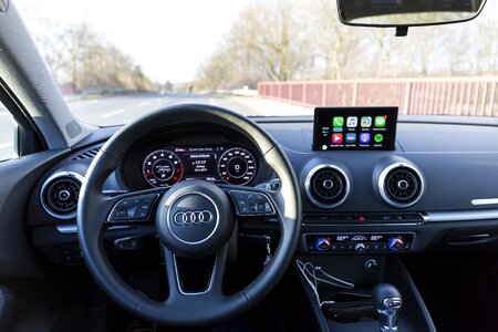 Auto steering wheel dashboard photo