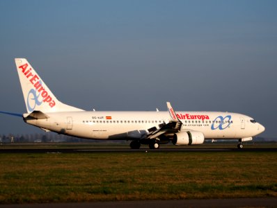 EC-LUT Air Europa Boeing 737-85P(WL), landing at Schiphol (AMS - EHAM), Netherlands, pic6