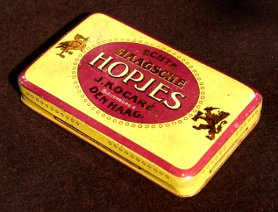 Echte Haagsche Hopjes blik, J Kocaré, Bleijenburg 4, Den Haag, foto 3
