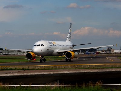 EC-HQJ Airbus A320-214 Iberia taxiing at Schiphol (AMS - EHAM), The Netherlands, 18may2014, pic-1