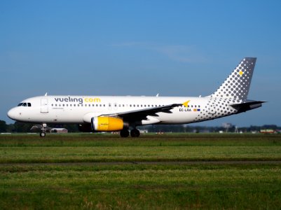 EC-LRA Vueling Airbus A320-232 takeoff from Schiphol (AMS - EHAM), The Netherlands, 11june2014, pic-2 photo