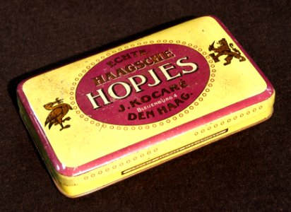 Echte Haagsche Hopjes blik, J Kocaré, Bleijenburg 4, Den Haag, foto 2