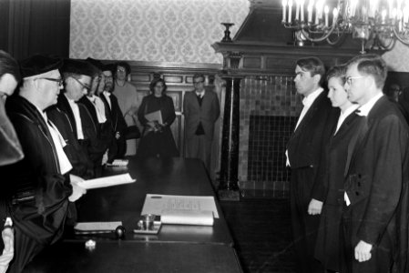 Echtpaar A. E. Meinders (arts) en J. Meinders Groeneveld (biologe) promoveert ge, Bestanddeelnr 923-0882