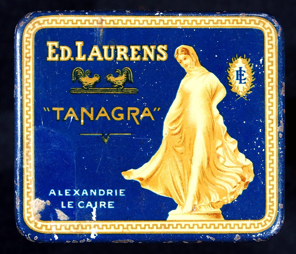 Ed Laurens Tanagra cigarette tin, front