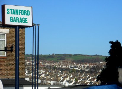 East-Northeastward view from Stanford Garage, Stanford Road, Prestonville, Brighton (December 2013)