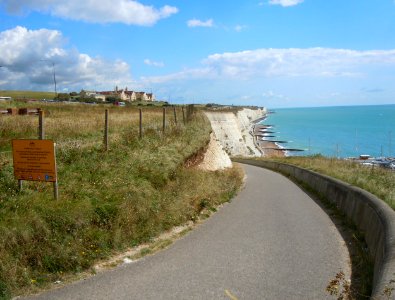 Eastward view along Undercliff Walk from opposite Roedean Café, Roedean, Brighton (August 2014) (1)