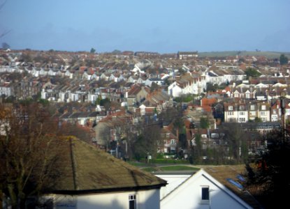 Eastward view along The Drove near Dyke Road junction, Prestonville, Brighton (February 2014)