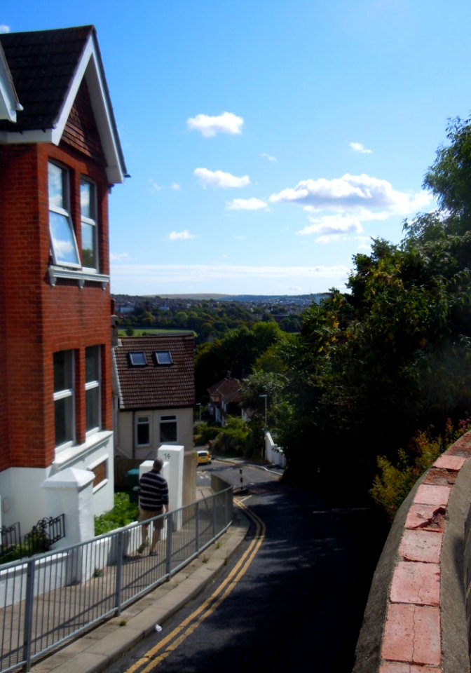 Eastward view along The Drove, Prestonville, Brighton (August 2014)