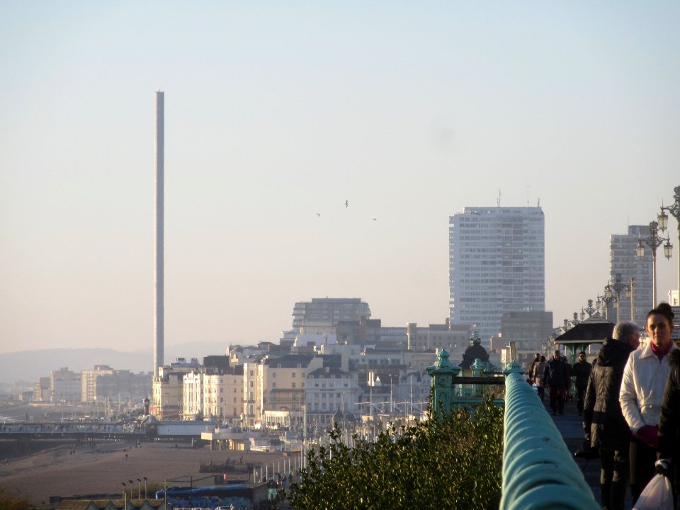 Eastward view towards City Centre along Marine Drive, Kemp Town, Brighton (December 2016)