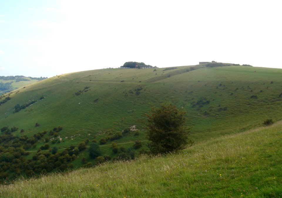 Eastward view along South Downs from Devil's Dyke, near Brighton (August 2009)