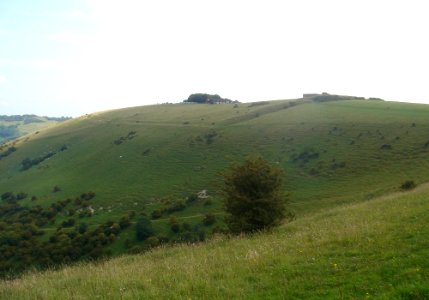 Eastward view along South Downs from Devil's Dyke, near Brighton (August 2009)
