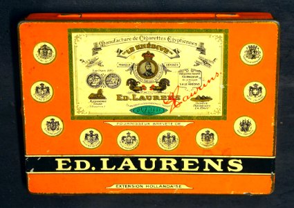 Ed Laurens Le Khedive cigarettes tin orange front pic2