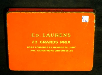 Ed Laurens Le Khedive cigarettes tin orange back