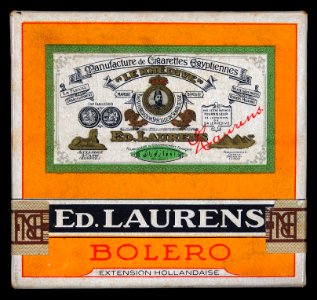 Ed Laurens Bolero cigarettes pack