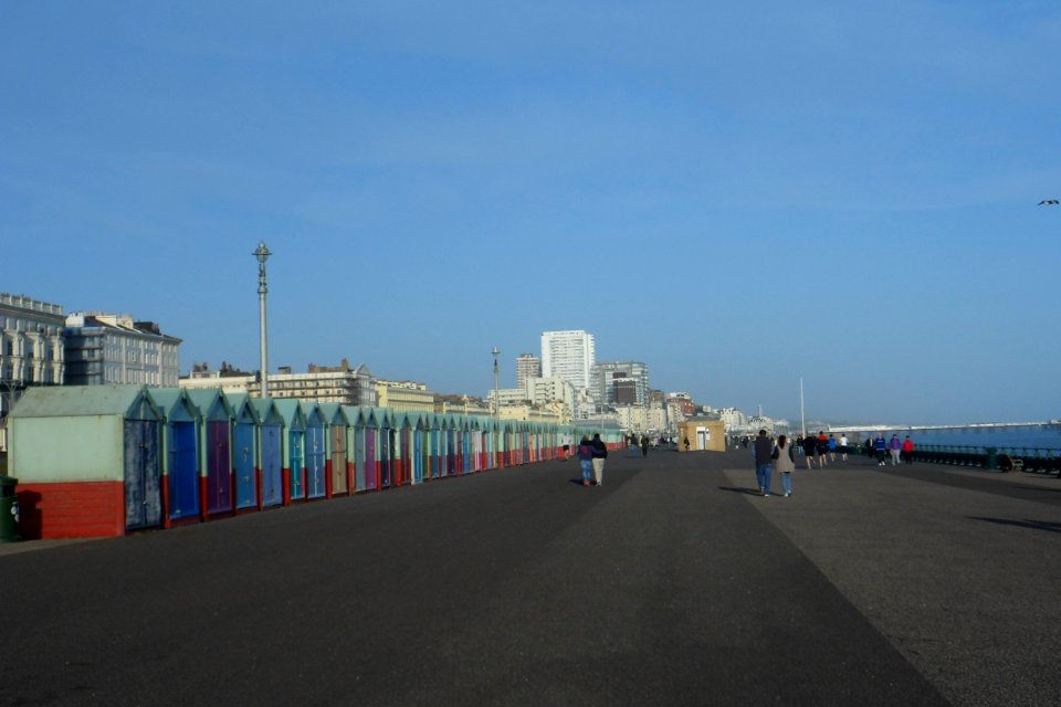 Eastward view towards Brighton along King's Esplanade, Hove (April 2013)