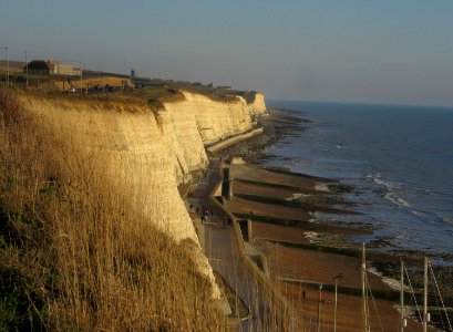 Eastward view along Undercliff Walk from opposite Roedean Café, Roedean, Brighton (December 2013) (2)