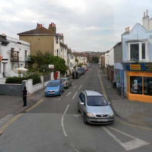 East-Southeastward view along Rose Hill Terrace, Brighton (August 2013)
