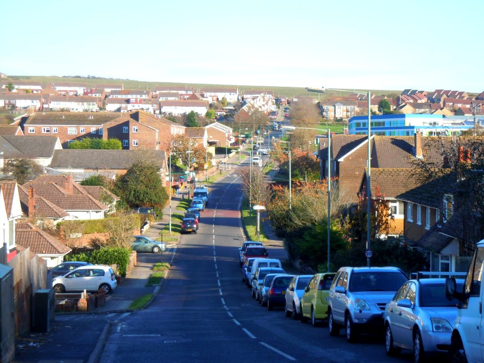 Eastward View along Chalky Road, Mile Oak (November 2015) (2)