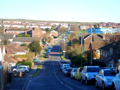 Eastward View along Chalky Road, Mile Oak (November 2015) (2)