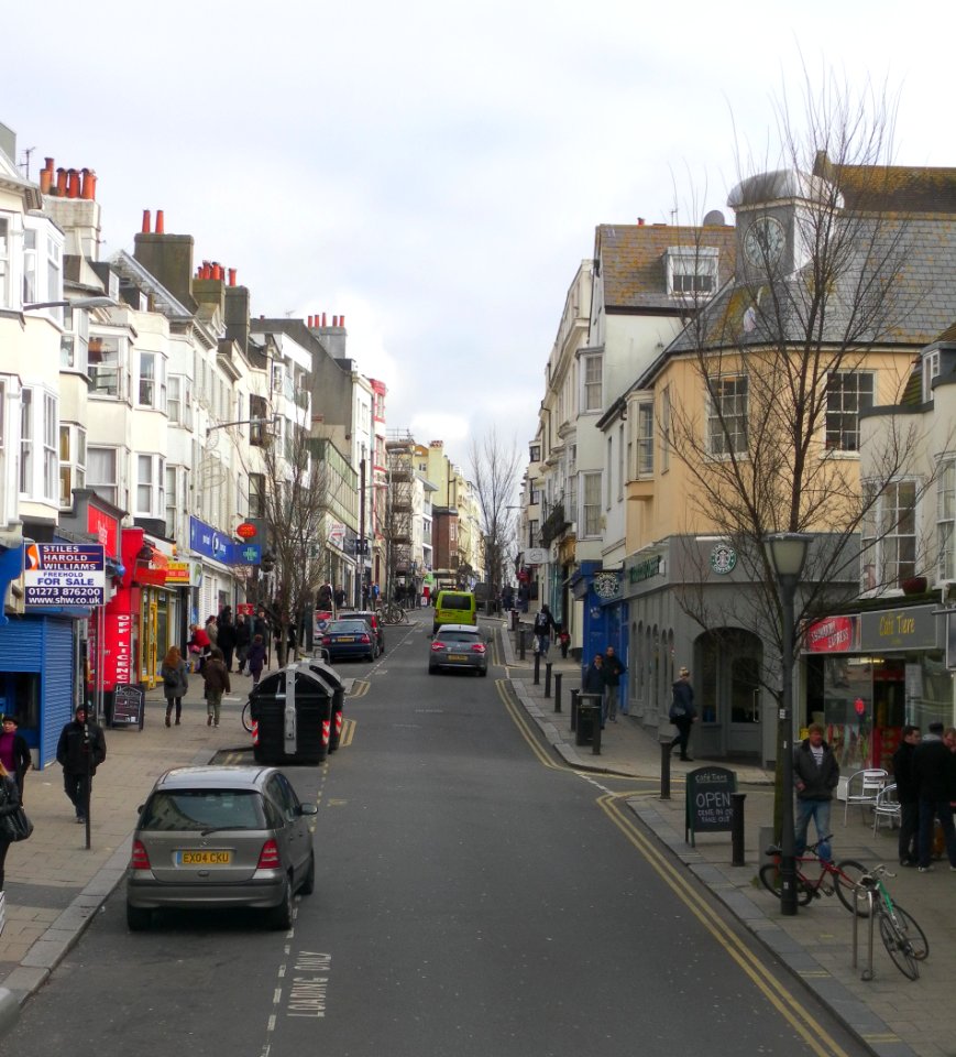 Eastward view along St James's Street, Brighton (March 2013)