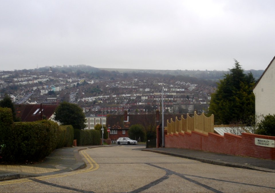 Eastward view from Davey Drive, Hollingdean (towards Bear Road and Coombe Road area) (March 2009)