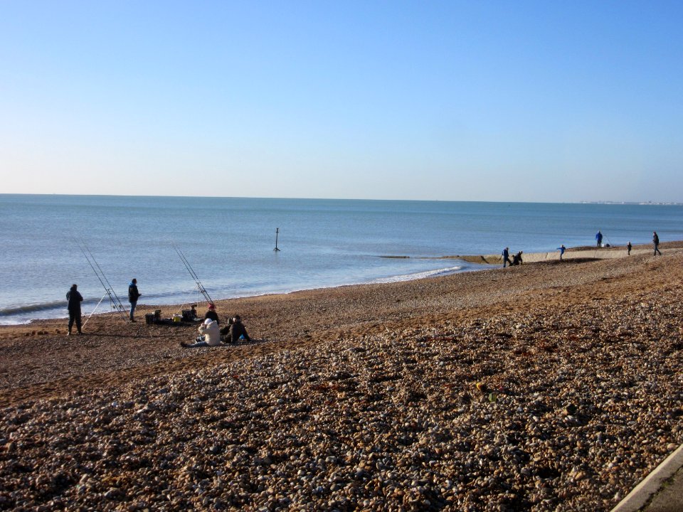 Eastward view along Hove Beach near King Alfred Leisure Centre, Hove (January 2017) (1)