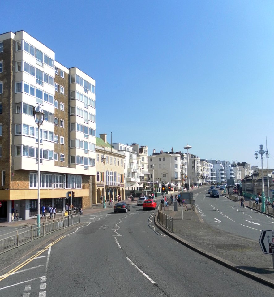 Eastward view along Marine Parade from Old Steine, Brighton (August 2013)