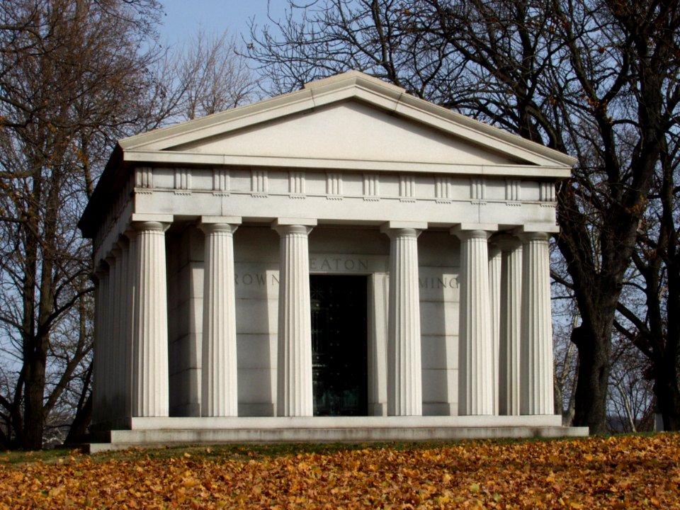 Eaton-Brown-Fleming mausoleum, Homewood Cemetery, in November