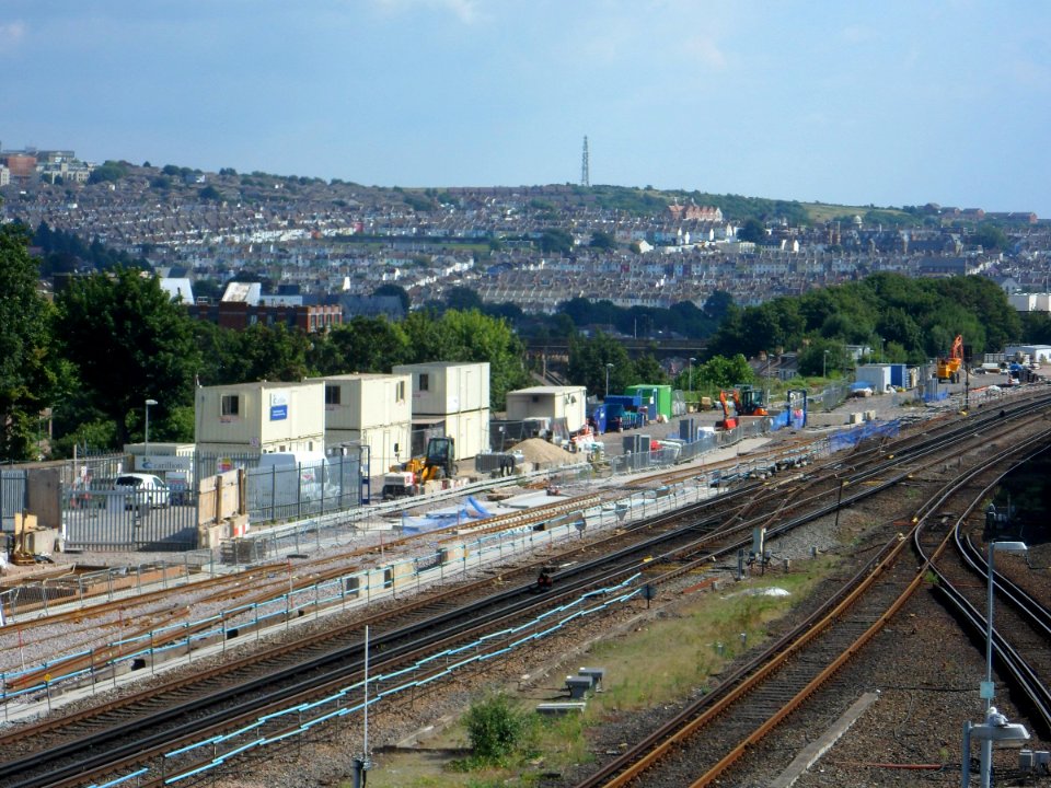 East-Southeastward view from Highcroft Villas, Prestonville, Brighton (August 2013)