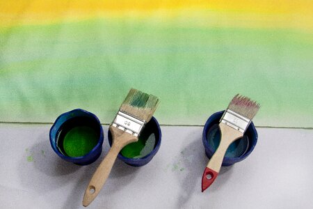 Green watercolor brush