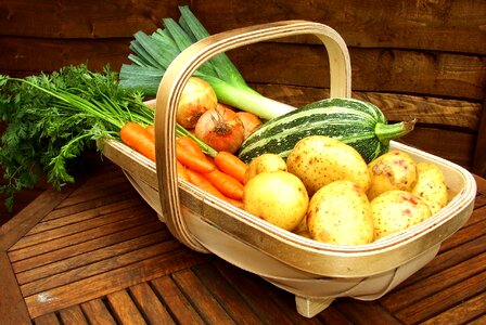 Wooden basket garden basket trugmakers