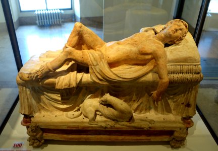 Dying Adonis, funerary monument, Tuscania, Val Vidone, second half of the 3rd century BC, inv. 14147 - Museo Gregoriano Etrusco - Vatican Museums - DSC01096