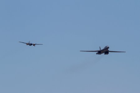 Dyess Air Force Base Air Show 2015 Formation Flight B-1 Lancer A-26 Invader 01