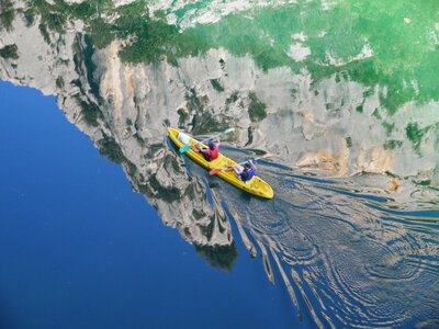 Mirroring river gorge