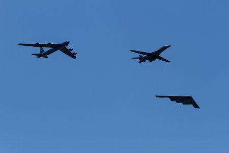 Dyess Air Force Base Air Show 2015 Formation Flight B-52 Stratofortress B-1 Lancer B-2 Spirit 02