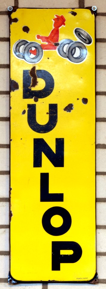 Dunlop enamel advert sign at the den hartog ford museum pic-062