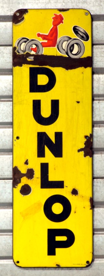 Dunlop enamel advert sign at the den hartog ford museum pic-121