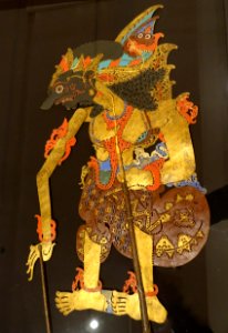 Duryudana, wayang kulit puppet, Java, collected in 1894, wood, rawhide, metal, pigment - Pacific collection - Peabody Museum, Harvard University - DSC06109
