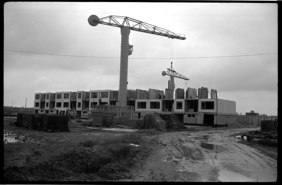 Dura-Coignet woningen in aanbouw Rotterdam eo 1960