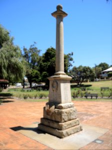 E37 War memorial monument at Ben Wright Park (from east)