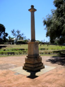 E37 War memorial monument at Ben Wright Park (from south)