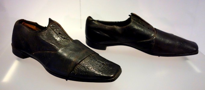 Dutton and Thorowgood running shoes, 1860-1865, leather, thought to be the oldest running shoes now in existence - Bata Shoe Museum - DSC00760 photo