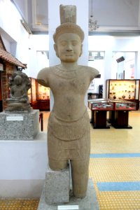 Dvarapala, Preah Palilay, Cambodia, 12th century, sandstone - Museum of Vietnamese History - Ho Chi Minh City - DSC05920