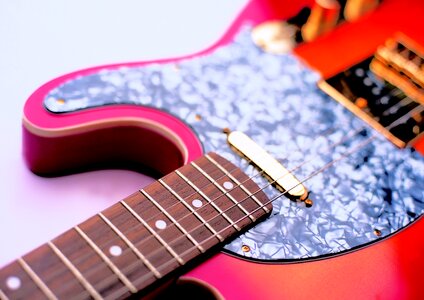 Electric guitar orange guitar pickguard photo