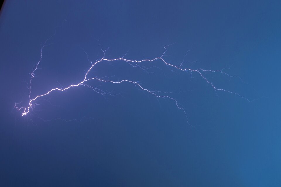 Discharge flash of lightning sky